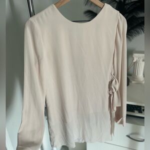 Forever 21 Cream Blouse with Bow Accents